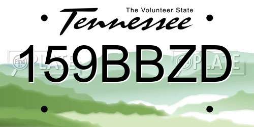 159BBZD Tennessee License Plate