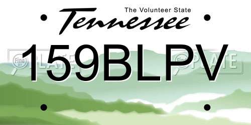 159BLPV Tennessee License Plate
