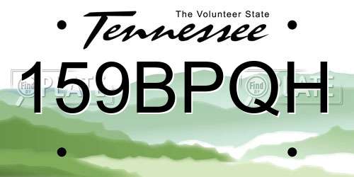 159BPQH Tennessee License Plate