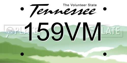 159VM Tennessee License Plate
