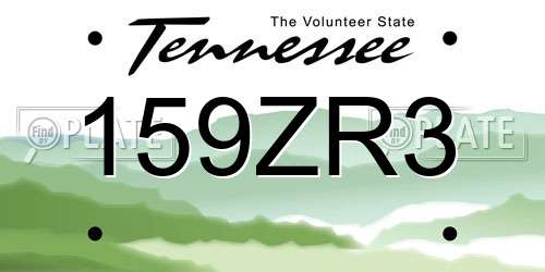 159ZR3 Tennessee License Plate