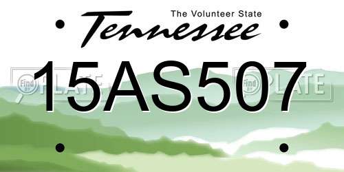 15AS507 Tennessee License Plate