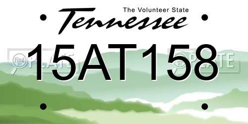 15AT158 Tennessee License Plate