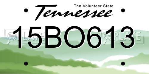 15BO613 Tennessee License Plate