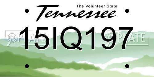 15IQ197 Tennessee License Plate