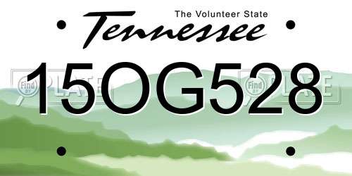 15OG528 Tennessee License Plate
