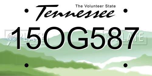 15OG587 Tennessee License Plate