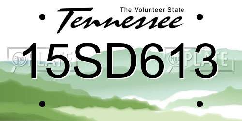 15SD613 Tennessee License Plate