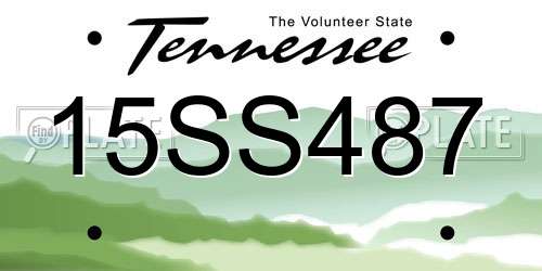 15SS487 Tennessee License Plate