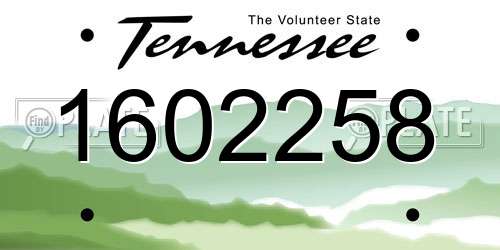 1602258 Tennessee License Plate