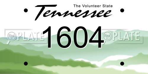1604 Tennessee License Plate