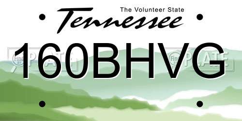 160BHVG Tennessee License Plate