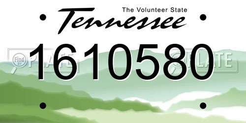 1610580 Tennessee License Plate