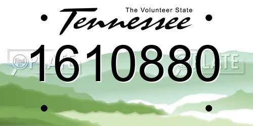 1610880 Tennessee License Plate