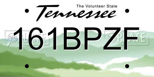 161BPZF Tennessee License Plate