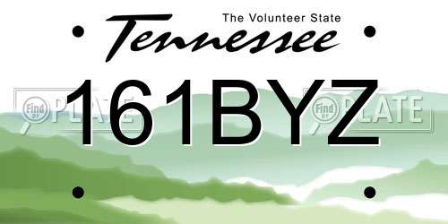 161BYZ Tennessee License Plate