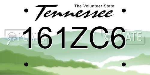 161ZC6 Tennessee License Plate