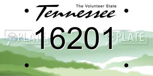 16201 Tennessee License Plate