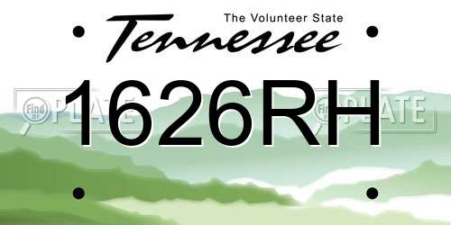1626RH Tennessee License Plate