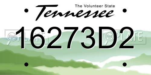 16273D2 Tennessee License Plate
