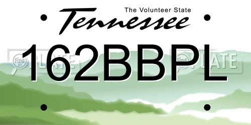 162BBPL Tennessee License Plate