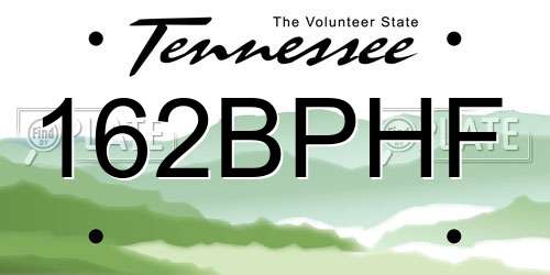 162BPHF Tennessee License Plate