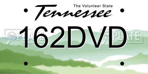162DVD Tennessee License Plate