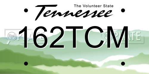 162TCM Tennessee License Plate