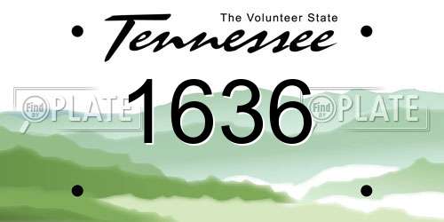 1636 Tennessee License Plate