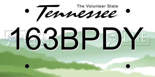 163BPDY Tennessee License Plate