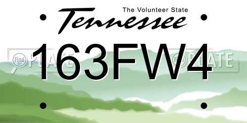 163FW4 Tennessee License Plate
