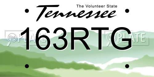 163RTG Tennessee License Plate