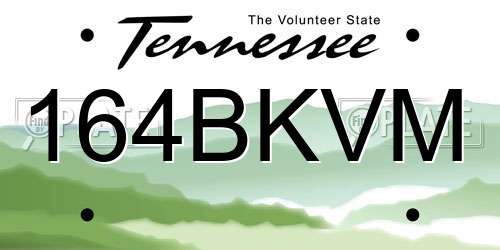 164BKVM Tennessee License Plate