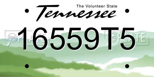 16559T5 Tennessee License Plate