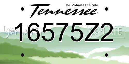 16575Z2 Tennessee License Plate