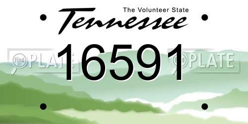 16591 Tennessee License Plate