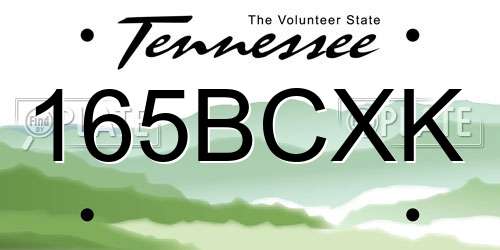 165BCXK Tennessee License Plate