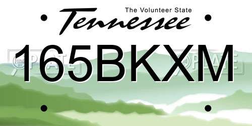 165BKXM Tennessee License Plate