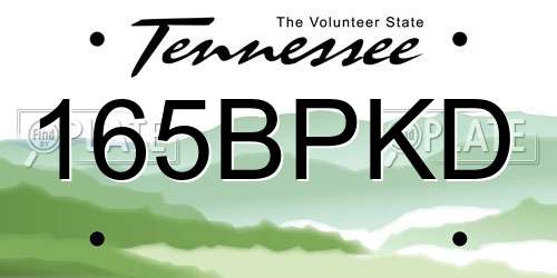 165BPKD Tennessee License Plate