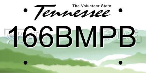 166BMPB Tennessee License Plate