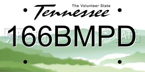 166BMPD Tennessee License Plate
