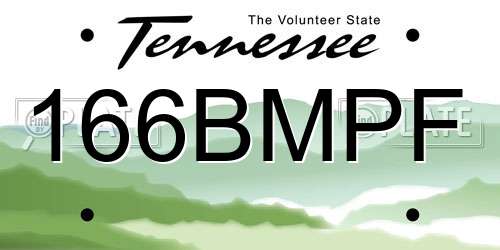 166BMPF Tennessee License Plate