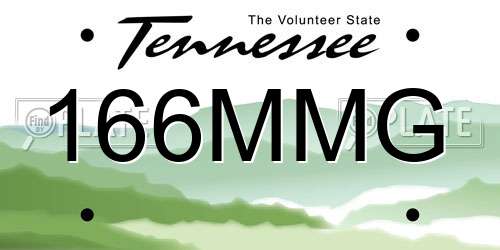 166MMG Tennessee License Plate