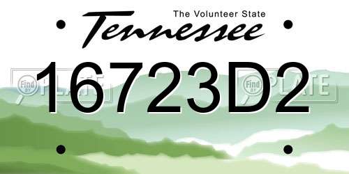16723D2 Tennessee License Plate