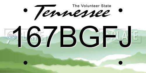 167BGFJ Tennessee License Plate