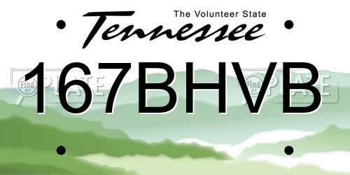 167BHVB Tennessee License Plate