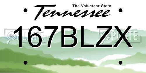 167BLZX Tennessee License Plate