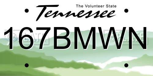 167BMWN Tennessee License Plate