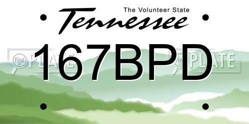 167BPD Tennessee License Plate