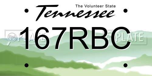 167RBC Tennessee License Plate